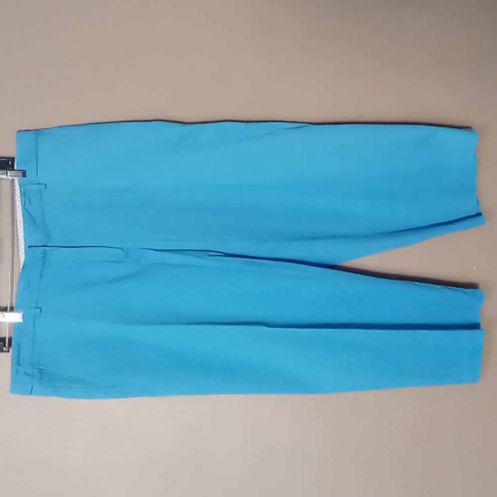 Briggs New York Blue Cropped Pants w Clasp Front Size 18